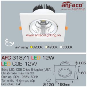 Đèn LED âm trần Anfaco AFC 318/1-12W