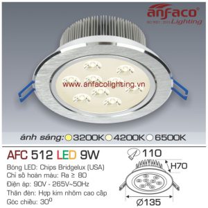 Đèn LED âm trần Anfaco AFC 512-9W