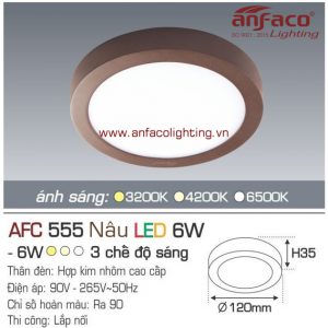 Đèn LED panel nổi Anfaco AFC 555 Nâu-6W