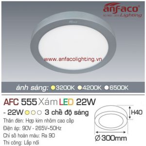 Đèn LED panel nổi Anfaco AFC 555 Xám-22W
