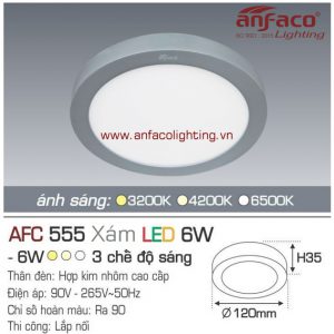 Đèn LED panel nổi Anfaco AFC 555 Xám-6W
