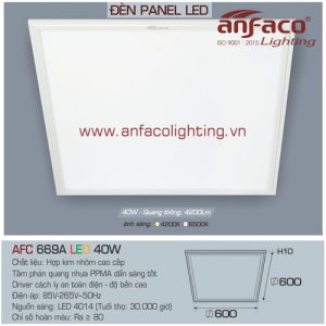 Đèn LED panel Anfaco AFC 669A-40W 600x600