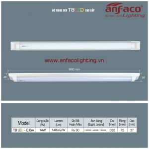 Bộ máng đèn LED Anfaco AFC T8-0m6 14W