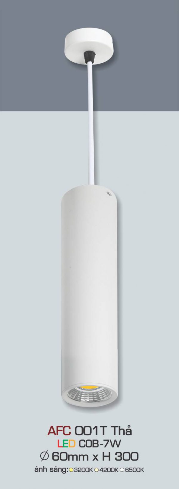 Đèn Led thả trần Anfaco AFC 001T-7W H300
