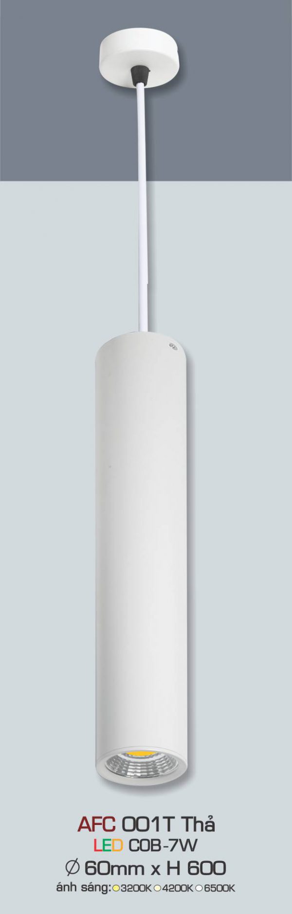 Đèn Led thả trần Anfaco AFC 001T-7W H600