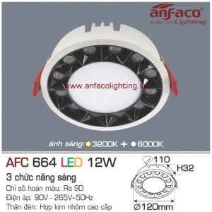 Đèn LED âm trần Anfaco AFC 664-12W